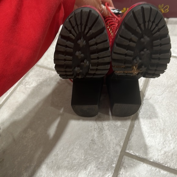 🩸Gothic Red Combat Booties - Picture 10 of 11